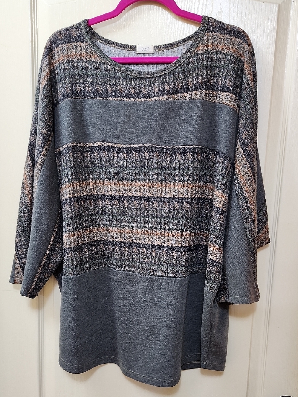 ODDY OVERSIZED COLR-BLOCK KNIT TOP